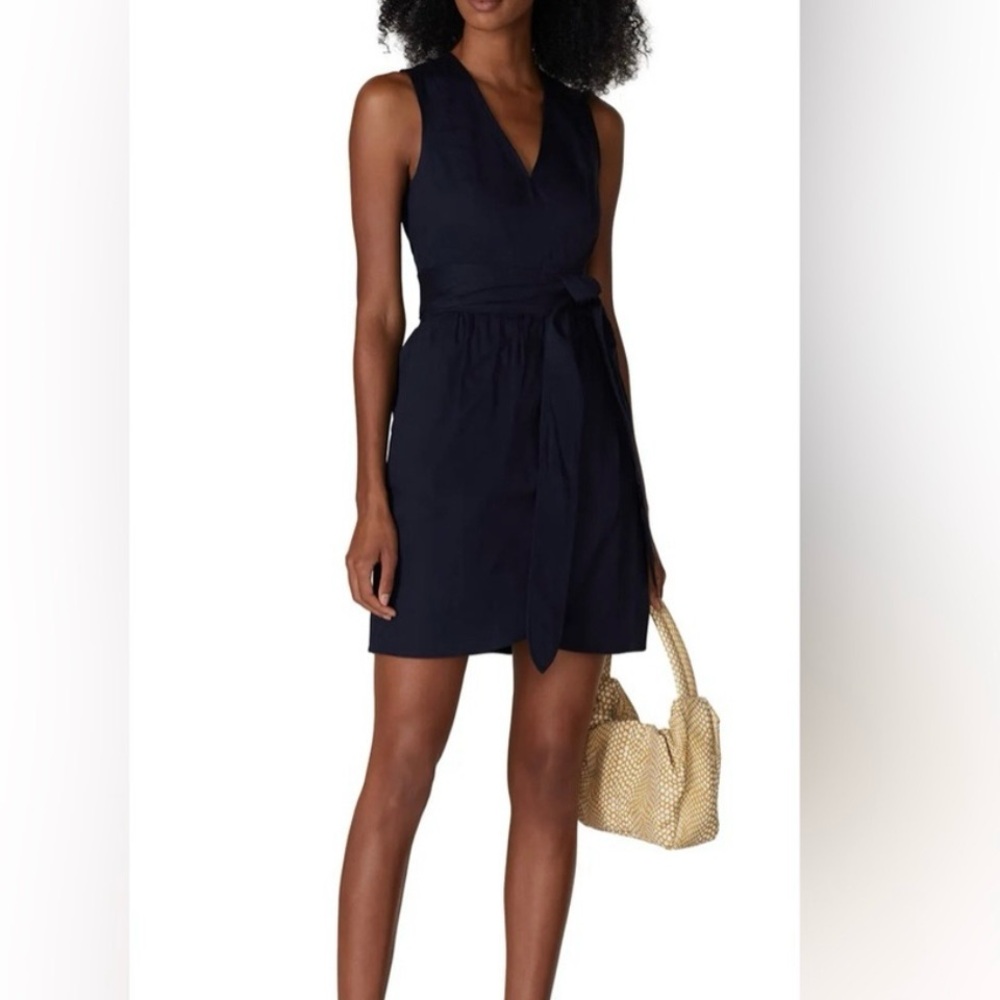 Marissa Webb Collective Navy‎ Tie Waist Dress Minimalist Preppy Size 4